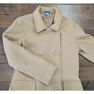 Vintage dELiA*s Beige‎ Wool Blend Peacoat Women's M Jacket Retro Lining